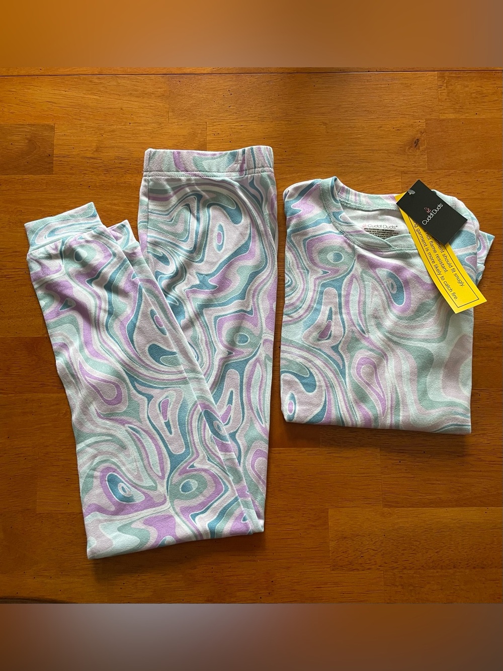 Cuddl Duds Swirl Marble Print Pajama Set - NWT girls size 12